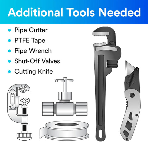 Diagram of additional tools for installing Inline Water Filter For Refrigerators Ice Makers And Drinking Fountains