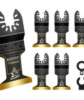 Hiinny titanium oscillating tool blades, six-piece universal set for metal, wood and plastic