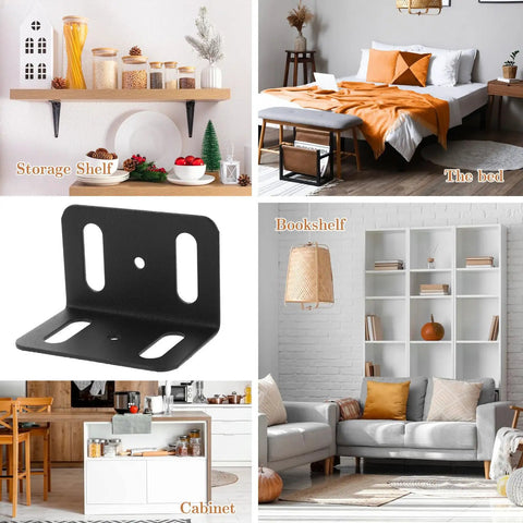 Heavy Duty L Shape Shelf Brackets for Wood Shelves Right Angle Corner Brackets for home storage solutions