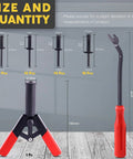 Rivet Gun Set With 40 Nylon Blind Rivets In 4 Sizes And 1 Fastener Removal Tool Hand Riveter Kit displayed on a wooden surface