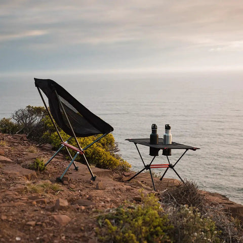 Ultralight Camping Table With Cup Holder And Carry Bag, Foldable Aluminum Backpacking Table for Camping, Picnic by seaside