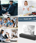 Wireless Portable Printer Harnesses Bluetooth Thermal Tech For No Sweat Printing in various settings, printing documents easily.