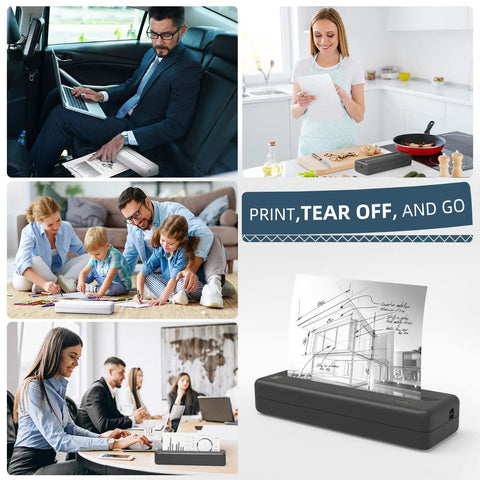 Wireless Portable Printer Harnesses Bluetooth Thermal Tech For No Sweat Printing in various settings, printing documents easily.
