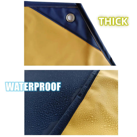 Heavy Duty Waterproof Rubber Apron With Pockets For Dishwashing And Restaurant Use 47 Inch Adjustable Neck Strap close-up