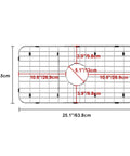 Stainless Steel Sink Protector With Centered Drain Grid 25 Inches Long By 12.8 Inches Wide Three Piece Removable Bottom Grid