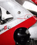Side view of motorcycle showing installation position for 10 Pack Dzus Style Motorcycle Quick Release Fairing Fasteners One Quarter Turn.