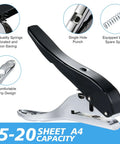 Heavy Duty 8mm Single Hole Punch Portable Handheld Paper Punch For Tags Cards Plastic And Cardboard With Precise Alignment