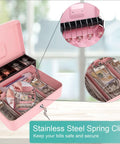 Pink cash box with money tray and key lock for cash till, secure locking safe box with two-tier coin tray and ample storage, large 11.8 by 9.45 by 3.54 inches