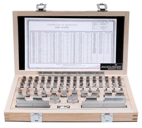 81 Piece Pro Grade AS 2 Steel Gage Block Set With Certificate Of Inspection And Serial Numbers, High Precision Blocks For Shop And Workshop Use, Calibrated For 68 Degrees F For Reliable Consistent Measurements