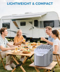 Countertop Ice Maker With Handle Portable Self Cleaning Ice Machine 26 Lbs Per Day 8 Cubes Ready In About 6 Minutes Grey at picnic