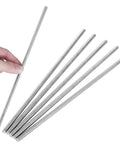 Pack Of 5 304 Stainless Steel M6 1.0 Fully Threaded Rods, 250mm Long, Right Hand Threads, Drillable And Cuttable For Easy Fastening And Assembly For DIY Projects shown with one rod held in hand