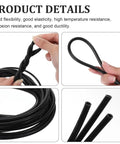 High Temperature Silicone Vacuum Hose Kit 16.4 Feet Black Outer 5mm Inner 3mm Flexible Auto and Industrial Vacuum Tubing