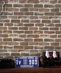 Brown Brick Peel And Stick Wallpaper Roll 17.7 Inches By 393.7 Inches No Glue Needed Easy Peel And Stick Self Adhesive Vinyl Faux 3D 