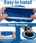 20 Piece Car Buffer Pad Set For Orbital Polisher 5 To 6 Inch Pads For Polishing Buffing And Waxing With Navy Blue Terry Cloth White Wool And Blue Non Woven Pads For A Pro Shine, blue pad with elastic band edge on orbital polisher