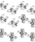 Twelve Pack Hidden Hinges For Cabinet Doors Stainless Steel Durable Hidden Hinges One And Three Quarters Inch 180 Degree Invisible Hinge Cross Concealed