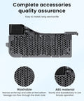Front view of Roborock S7 Max Ultra replacement accessory housing with perforated ABS plastic and two circular close-ups.