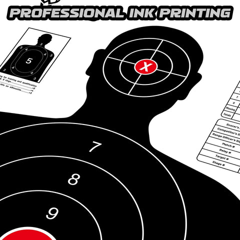 Silhouette Target Pack For Shooting Practice 23X35 Inches White And Black 50 Count Targets For Handguns Rifles Airguns BB Guns