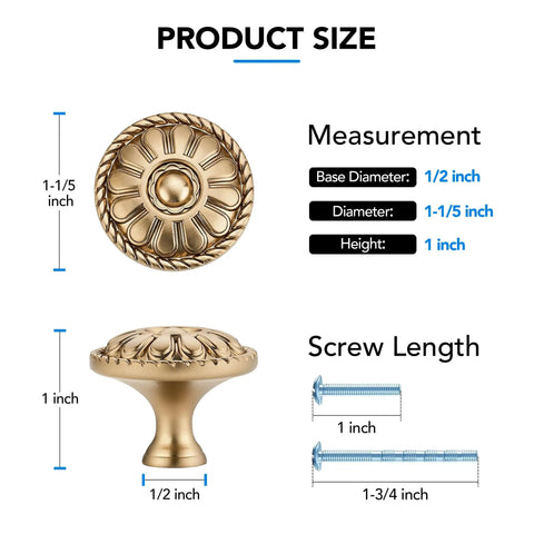 15 Pack One And One Fifth Inch Rustic Champagne Bronze Dope Finish Kitchen Cabinet Knobs And Drawer Handles product dimensions