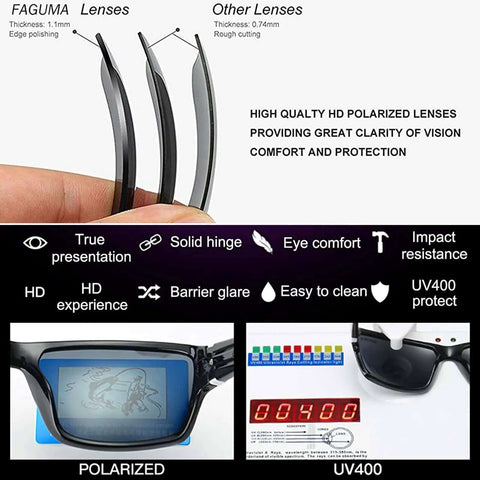 Polarized Sports Sunglasses For Men And Women Vintage Square Fishing Glasses UV400 Protection Dope Outdoor Shades For Fishing Driving And Everyday Use Unisex Frames Color B1, showcasing lens technology and UV400 protection features.