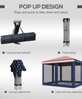 10x10 Pop Up Canopy Tent With Netting No Fuss Instant Gazebo Screen Room For Outdoor Patio Garden Camping Carry Bag Included