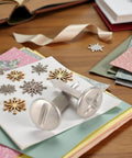 Top Notch 100 Piece Silver Phillips Head Screw Brads For Scrapbooking And Paper Crafting on colorful cardstock with decorative accents.