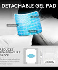 Detachable gel pad for White Gaming Chair With Footrest And Massage Lumbar Support Gel Pad Ergonomic Reclining PU Leather