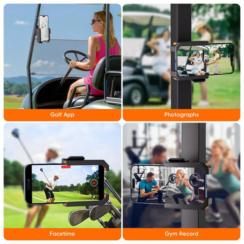 Dope Magnetic Golf Cart Phone Holder With Powerful N52 Magnet Base Fits EZGO Club Car Yamaha Icon And All 4.5 To 7 Inch Smartphones