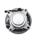 Heavy Duty Front Pair Wheel Hub Bearing Assembly Built Damn Tough For Rig Ready Performance And Lasting Mileage Upgrades Fits Ford F 150 Light Duty Trucks 2018 Through 2020 top view of hub assembly with silver casing