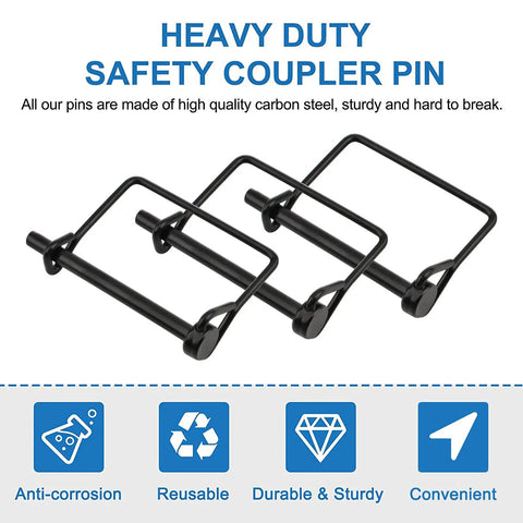 4 Pack Heavy Duty Carbon Steel Wire Lock Pins For Trailer Rigs And Farm Gear 6Mm Diameter 2.76 Inch Length Quick Release Safety Coupler Pins For Lawn Tractors And Garden Tools Built Tough To Tackle The Weekend Hustle Smooth