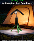 Massive 15000mAh Rechargeable Telescopic Camping Light Lantern with Reinforced Tripod Base in front of a tent at night.