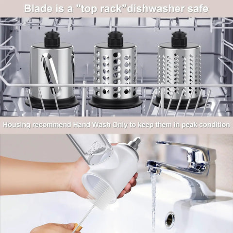 Top rack dishwasher safe and hand washing KitchenAid Stand Mixer Cheese Grater Slicer Attachment With 3 Blades For Effortless Grating