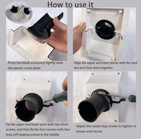 Hvac Wall Penetration Cover Kit With Plush Gasket For Split Ac Lineset Indoor Outdoor Air Conditioner Pipe Sleeve setup instructions.