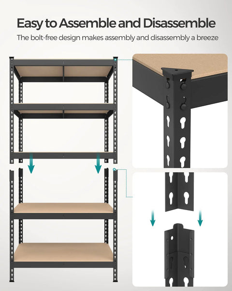 Rock Solid Steel Shelving Rack Set Of Two With Five Adjustable Levels Zero Fuss Boltless Setup Holds Heavy Loads Up To 462 Pounds Per Tier Built Tough Garage And Workshop Organizer