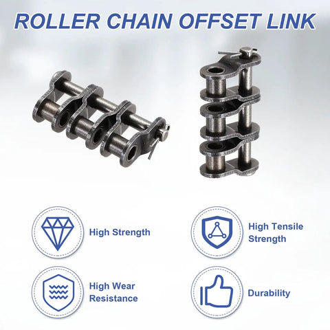 Top Notch ANSI 35 Roller Chain Offset Half Links With 9.5mm Pitch And Strong Manganese Steel Build for bikes and machines.
