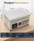 Hassle Free Manual Shrink Wrap Heat Sealer For Bopp And Pvc Film with temperature controls, size 7.9x4.7x5.5 inches.