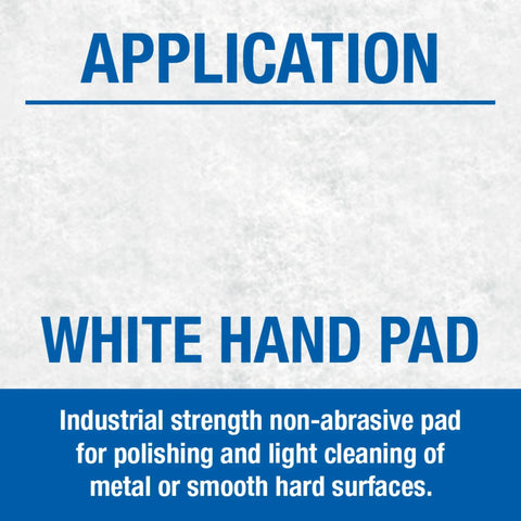 285WHT Nonwoven White Hand Pads 6 By 9 Inches Pack Of 20 For Polishing And Light Cleaning industrial use application image