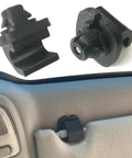 Nissan Sun Visor Retainer Clip 2 Pack Direct Fit Plug And Play For 350Z 2004 2009 JUKE 2011 2017 And Infiniti FX35 2003 2008 Replacement Easy Install Black Interior Clip Replaces 96409 CG000 installed view