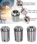 Rock Solid 3Pcs OZ25 Spring Steel Collet Chuck Set With Wrench For Precision Milling CNC Lathe And Engraving Tools, showing detailed collets.