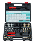 Heavy Duty 49 Piece Thread Chaser Kit With 22 Taps And 24 Dies Plus 3 Thread Files for metric and SAE threads in case