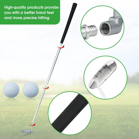 Right Hand Golf Putter For Beginners And Teens, 33 Inch Mini Golf Set showing grip and head details, with 2 golf balls