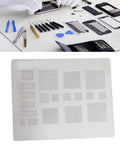 Universal BGA Reballing Solder Paste Stencil Kit For Phone IC Repair with tools and stainless steel mesh template