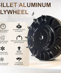 Heavy Duty 6061 T6 Billet Aluminum Flywheel For Predator 212cc Hemi Engines close-up view showcasing design and features