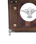 20 Pack Vintage Silver Jewelry Box Legs Zinc Alloy With Screws Easy To Install For Wooden Jewelry Boxes shown on wood box corner