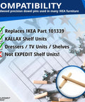 Heavy Duty Wooden Dowel Pins Six By Fifty Millimeter Straight Shot Replacement For Flat Pack Furniture And Wobbly Shelves Solid Core Joint Reinforcement Makes Quick Repairs, compatibility with IKEA furniture.