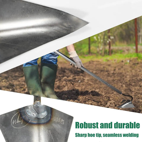 Heavy Duty Garden Hoe For Weeding And Loosening Soil With A 6 Inch Welded Steel Head And 54 Inch Stainless Handle in garden