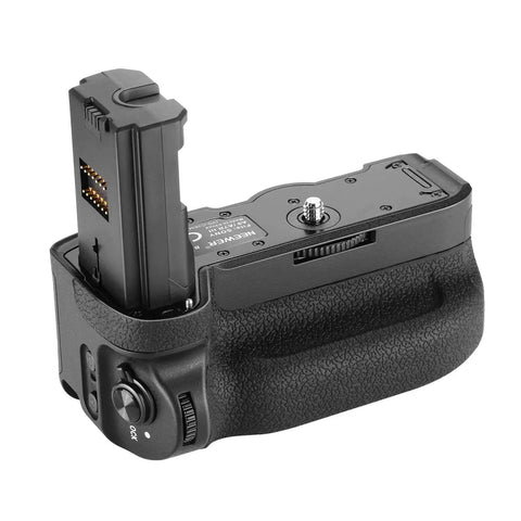 Vertical Battery Grip For Sony A9 A7III A7RIII Replacement Handle For VG C3EM showing battery slot and ergonomic grip design