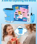 Kids Handheld Digital Microscope 1000X Magnification With 2.4 Inch HD Screen 2MP Images Durable ABS Silicone Build blue with box and USB cable