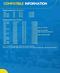 Compatible vehicle information for Chrysler and Dodge models, detailing front and AWD fitment from 2005 to 2022.