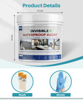 High Performance Clear Waterproof Sealant And Hassle Free Leak Stopping Coating For Home And Shed Repairs 35 Oz container with brushes and gloves.