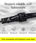 Close-up of Ambience Pro Waterproof Extension Cable for Solar Outdoor String Lights, showing rugged waterproof connector.